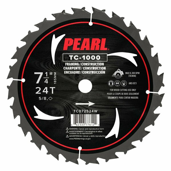 Pearl Carbide Tooth Wood Blade 7-1/4 in. 24T 5/8 in. DM TC072524W